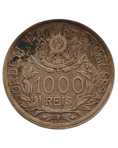 Brasil 1000 Réis 1912 - Estrelas Ligadas (Prata)