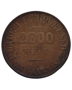 Brasil 2000 Réis 1907 - Prata