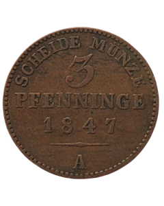 Principado de Lippe 3 Pfennig 1847