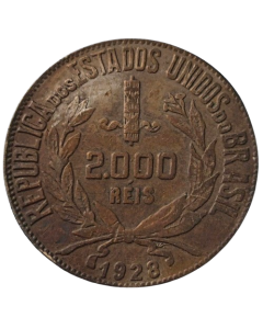 Brasil 2000 Réis 1928 - Mocinha (Prata)