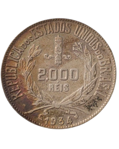 Brasil 2000 Réis 1934 - Mocinha (Prata)