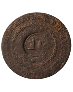 Brasil 20 Réis 1828 R  (Com carimbo 10 Réis/23 Tulipas)