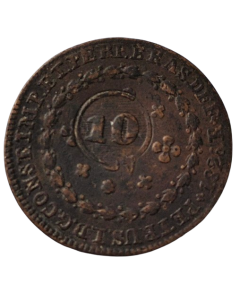 Brasil 20 Réis 1826 R  (Com carimbo 10 Réis/22 Tulipas)