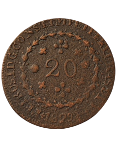 Brasil 20 Réis 1829 R  - 24 Tulipas