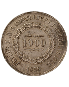 Brasil 1000 Réis 1859 - Prata