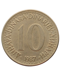 Iugoslávia 10 Dinar 1987