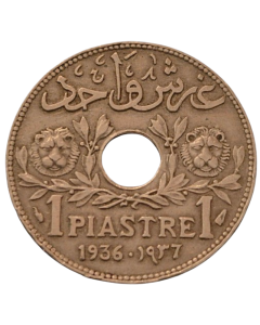 Líbano 1 piastre 1936 - Protectorado Francês 