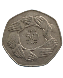 Reino Unido 50 Pence 1973 - Entrada na Comunidade Econômica Européia