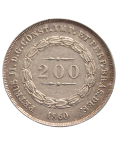 Brasil 200 Réis 1860 - Prata