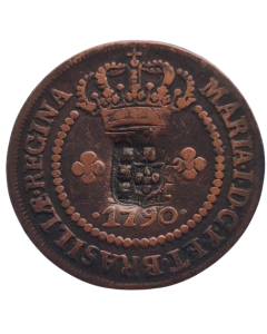 Brasil 10 réis 1790 - com escudete - coroa baixa