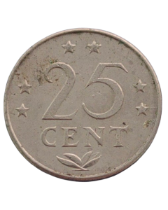 Antilhas Holandesas 25 Centavos 1975