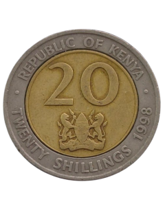 Quênia 20 Shillings 1998