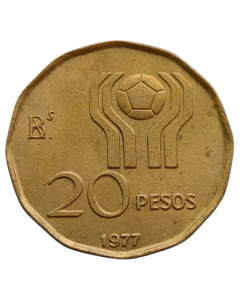 Argentina 20 Pesos 1977 - Copa do Mundo FIFA