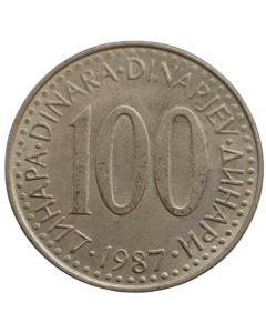 Iugoslávia 100 Dinara 1987