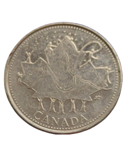 Canadá 25 Cents 2002 - Dia do Canadá - Folha de Carvalho