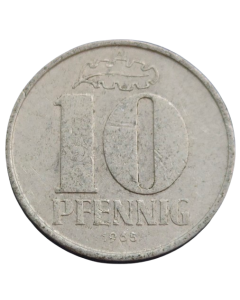 Alemanha Oriental 10 Pfennig 1965