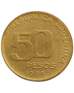 Argentina 50 pesos 1985 - 50º Aniversário Banco Central