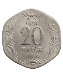 Índia 20 Paisa 1986