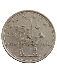 Canadá 25 Cents 1973 - 100º Aniversário da Real Polícia Montada do Canadá