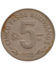 Bolívia 5 Pesos Bolivianos 1978