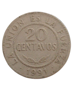 Bolívia 20 centavos 1991