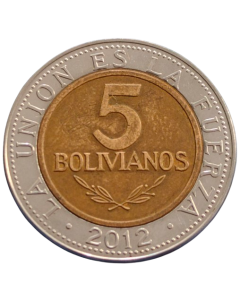 Bolívia 5 Bolivianos 2012