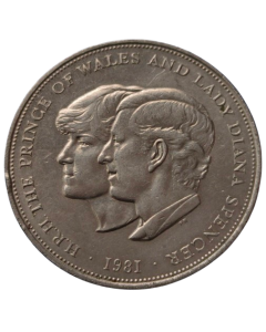 Reino Unido 25 Pence 1981 - Casamento do Príncipe Charles e Lady Diana