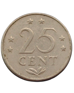 Antilhas Holandesas 25 Cents 1970