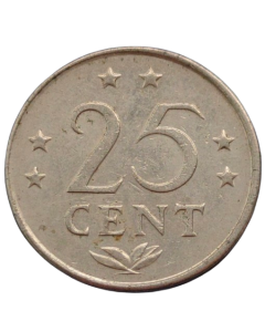 Antilhas Holandesas 25 Cents 1975