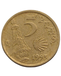 Espanha 5 Pesetas 1993 - Ano de Santo Jacobeu