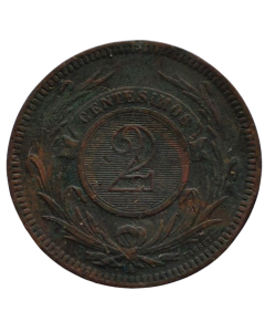 Uruguai 2 Centésimos 1869 A