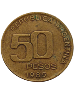 Argentina 50 pesos 1985 - 50º Aniversário Banco Central