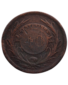 Uruguai 40 Centésimos 1857