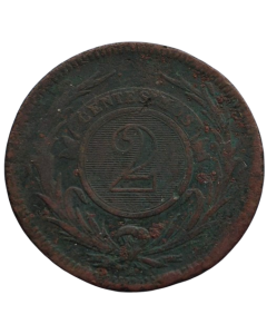 Uruguai 2 Centésimos 1869 A