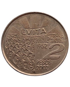 Argentina 2 Pesos 2002 - 50º aniversário - Morte de Evita Perón