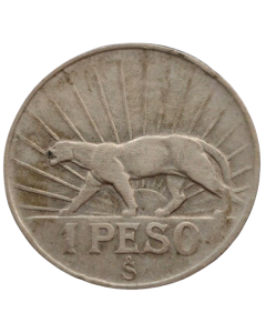 Uruguai 1 Peso 1942 - Puma (Prata)