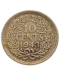 Holanda 10 Cents 1943 - Prata