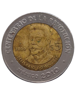 México 5 Pesos 2009 - Centenário da Revolução: Belisario Domínguez Palencia