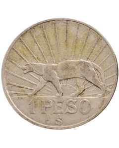 Uruguai 1 Peso 1942 - Puma (Prata)