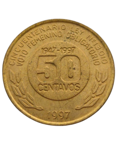 Argentina 50 Centavos 1997 (Evita) - Direito de Voto das Mulheres 