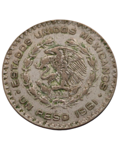 México 1 Peso 1961 - Prata