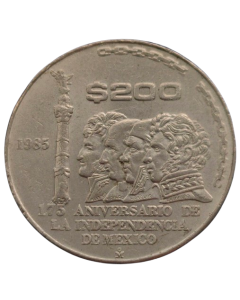 México 200 Pesos 1985 - 175° Aniversário da Independência