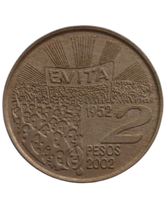 Argentina 2 Pesos 2002 - 50º aniversário - Morte de Evita Perón