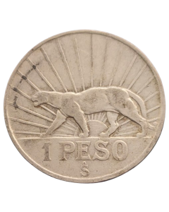 Uruguai 1 Peso 1942 - Puma (Prata)