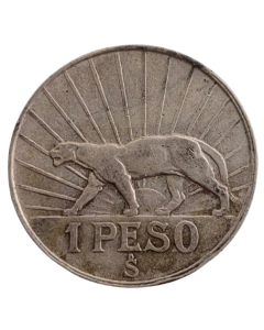 Uruguai 1 Peso 1942 - Puma (Prata)