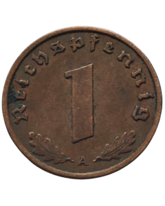 Alemanha - Terceiro Reich 1 Reichspfennig 1940 A (Bronze) "Item não promove ou glorifica a violência.."