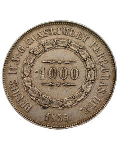 Brasil 1000 Réis 1859 - Prata