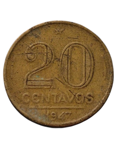 Brasil 20 Centavos 1947 - (7 perna curta)