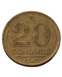 Brasil 20 Centavos 1947 - (7 perna curta)