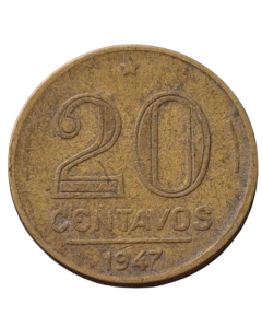 Brasil 20 Centavos 1947 - (7 perna curta)